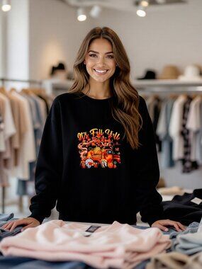 NWOT Black "It's Fall Y'all" Graphic Long Sleeve Crewneck Medium Sweatshirt
